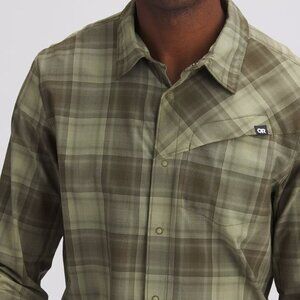 Astroman Long-Sleeve Sun Shirt - Fatigue Plaid/Green (Medium)